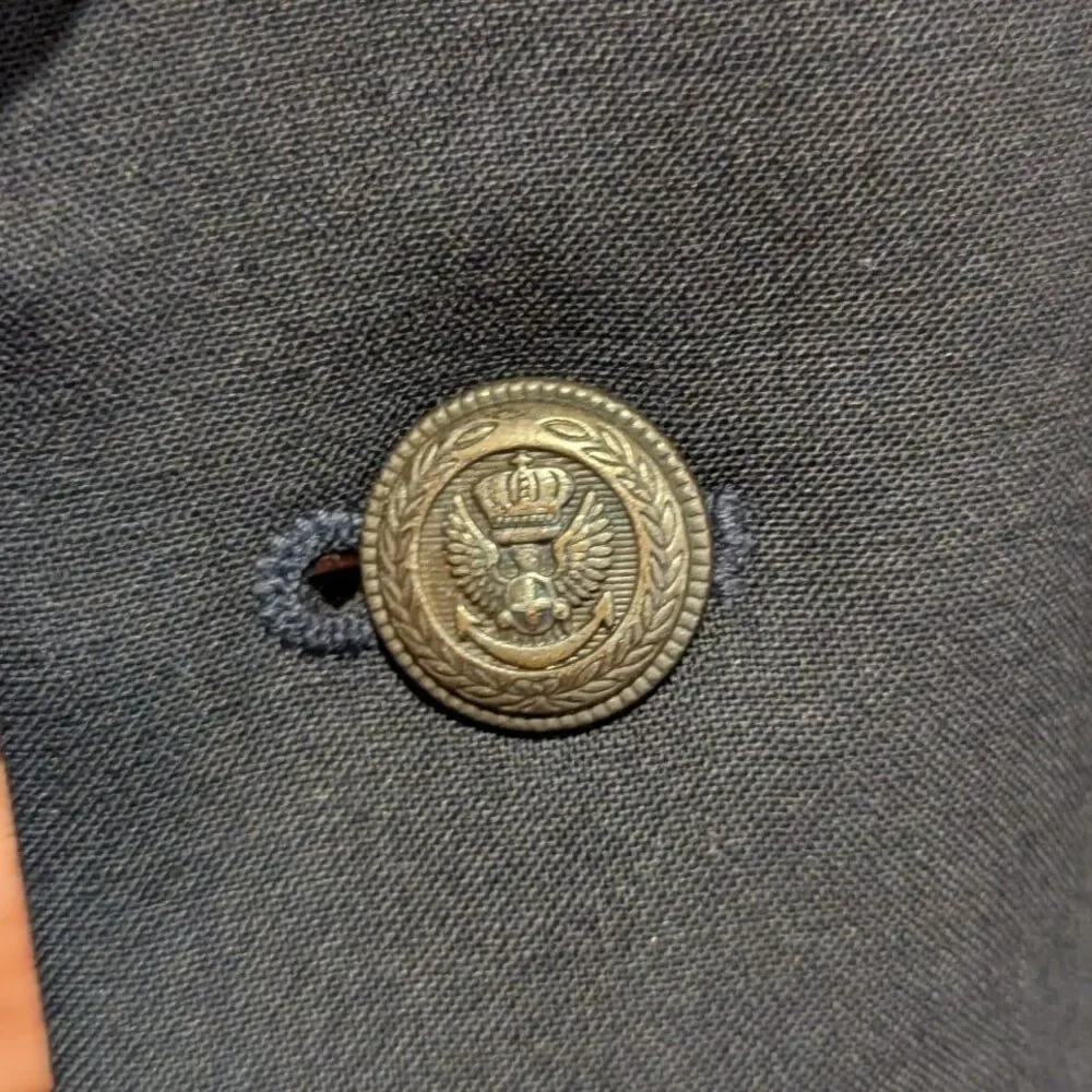 JoS. A. Bank Navy Blue Size 42L 100% Wool Sports Coat Blazer‎ Nautical Old Money